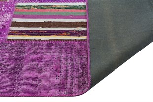 Modern El Dokuma Patchwork Halı Kilim Pembe 4 m2 Ölçü;170 x 240