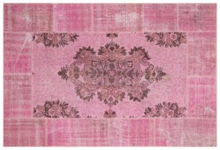 Modern El Dokuma Patchwork Halı  Pembe 4 m2 Ölçü;170 x 240