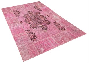 Modern El Dokuma Patchwork Halı  Pembe 4 m2 Ölçü;170 x 240