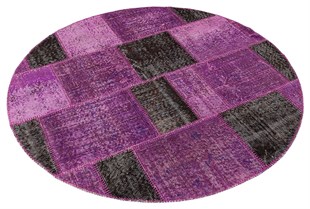 Modern El Dokuma Patchwork Halı Renkli Ölçü;150 x 150