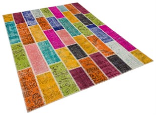Modern El Dokuma Patchwork Halı Renkli 4 m2 Ölçü;170 x 240