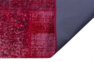 Modern El Dokuma Patchwork Halı Kırmızı Ölçü;200 x 300