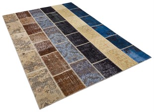 Modern El Dokuma Patchwork Halı Renkli 4 m2 Ölçü;170 x 240