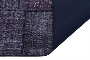 Modern El Dokuma Patchwork Halı Siyah Ölçü;120 x 180