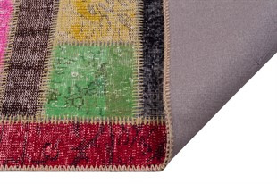 Modern El Dokuma Patchwork Halı Renkli Ölçü;100x250