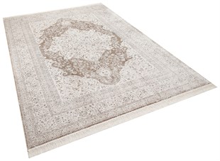 Modern Makine Halısı Yumuşak Yıkanabilir Riva Serisi 8706 KREM/GOLD