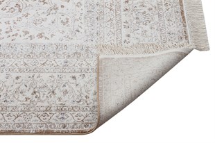 Modern Makine Halısı Yumuşak Yıkanabilir Riva Serisi 8706 KREM/GOLD