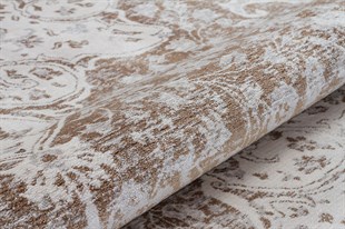 Modern Makine Halısı Yumuşak Yıkanabilir Riva Serisi 8706 KREM/GOLD