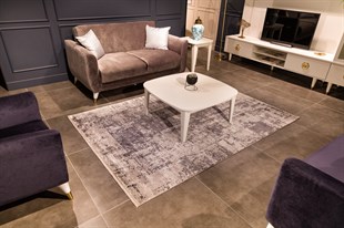 Modern Makine Halısı Yumuşak Yıkanabilir Riva Serisi 8701 GRİ/ANT