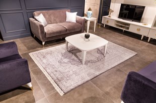 Modern Makine Halısı Yumuşak Yıkanabilir Riva Serisi 8705 GRİ