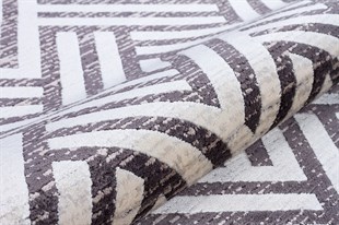 Modern Makine Halısı Yumuşak Yıkanabilir Riva Serisi 8718 KREM/ANTRASİT