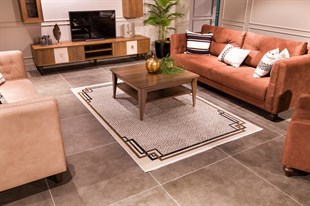 Modern Makine Halısı Yumuşak Yıkanabilir Riva Serisi Riva 8720 Gri