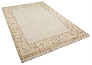 %100 Yün Halı Klasik El Dokuma Koleksiyonu HAS.322 IVORY/IVORY