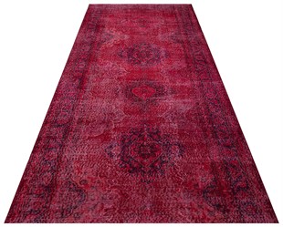 El Dokuma %100 Yün Türk Vintage Halı Yerli Üretim Ölçü;146 x 388