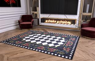 Yıkanabilir Dijital Baskılı Halı Klasik Koleksiyon MVHy.587