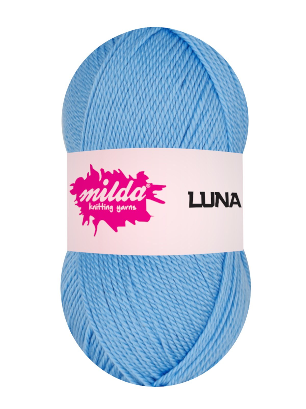 Milda Luna 1214 Açık Mavi Örgü İpi 5 Yumak  | El Örgü İpi