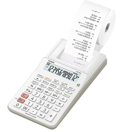 CASIO HR-8RC-WE-DC ŞERİTLİ HESAP MAKİNESİ