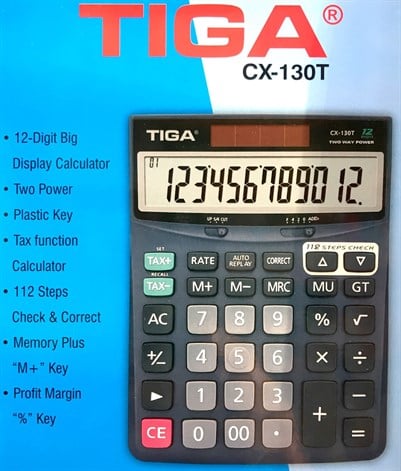 Tiga CX-130T 12 Haneli Masaüstü Hesap Makinesi