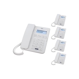 Karel TM145 Beyaz Ekranlı Masaüstü Kablolu Telefon 5'li