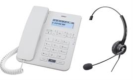 Karel TM145 Karel RJ9 Kulaklıklı Headset Telefon Beyaz