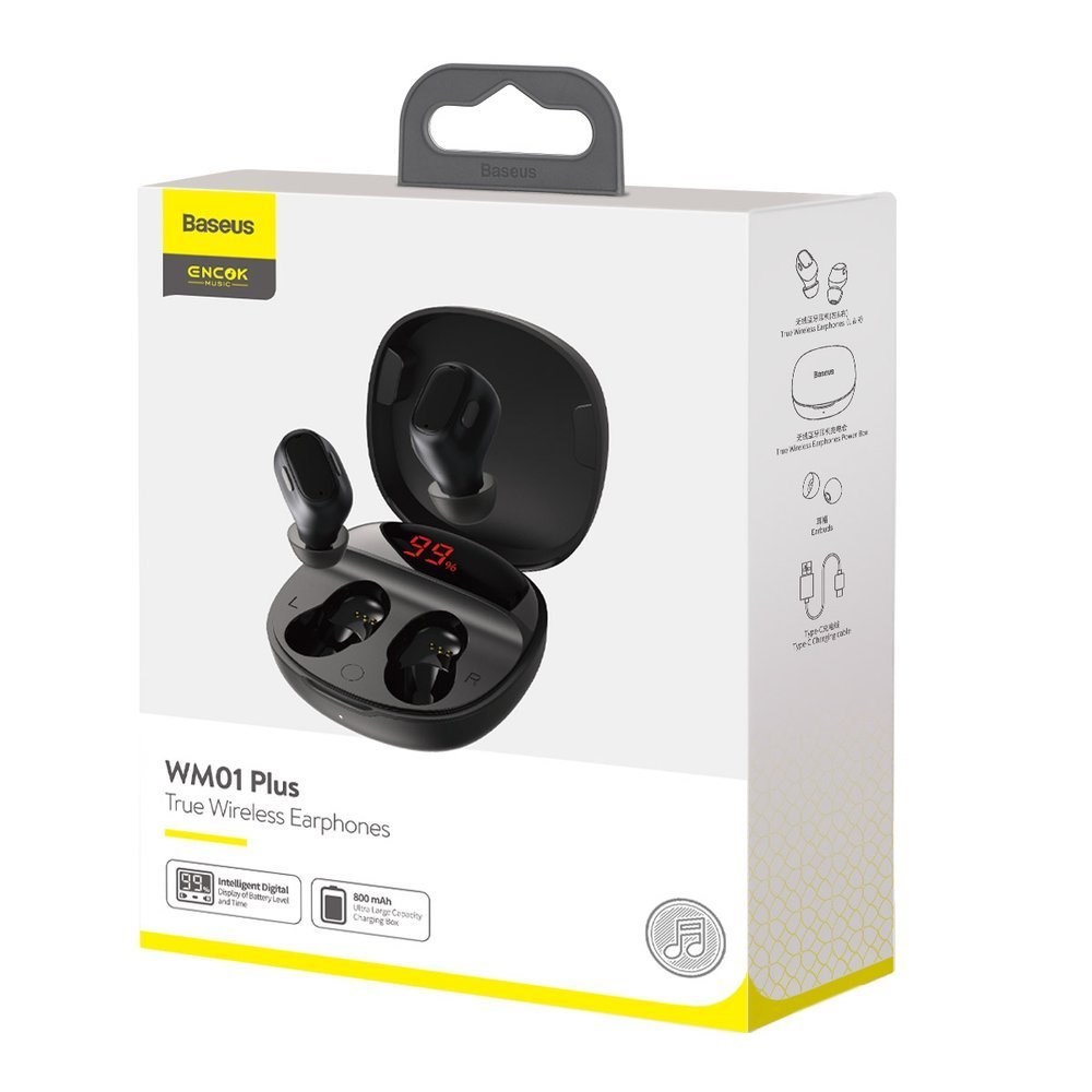 Baseus Encok WM01 Plus TWS Kulak ci Bluetooth Kulakl k Siyah
