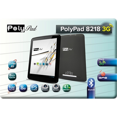 Polypad 8218 3G 8'' 8GB Sim Kartlı Tablet PC