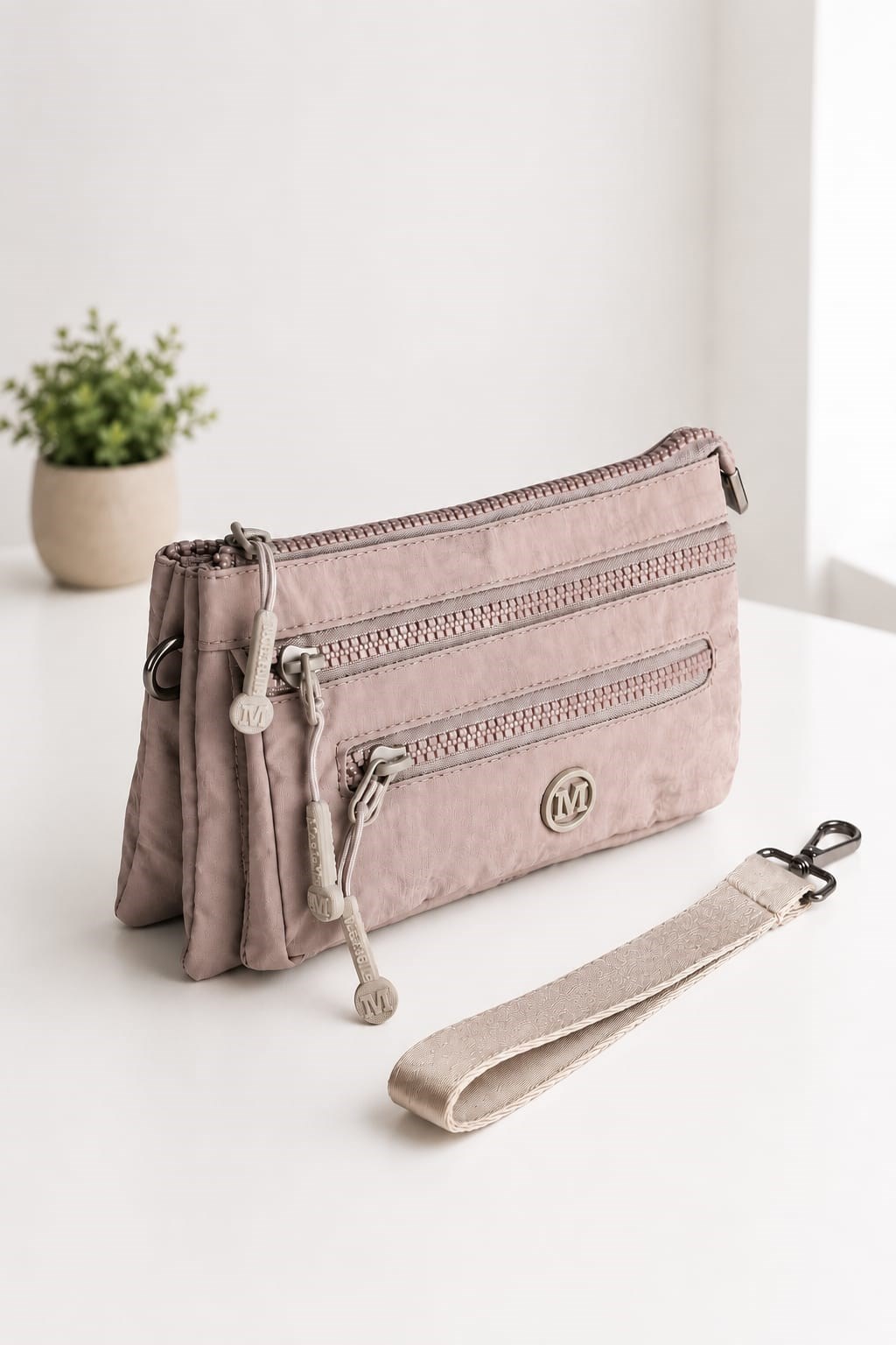 Martella Kipling Kumaş Clutch Çanta M113 Pembe