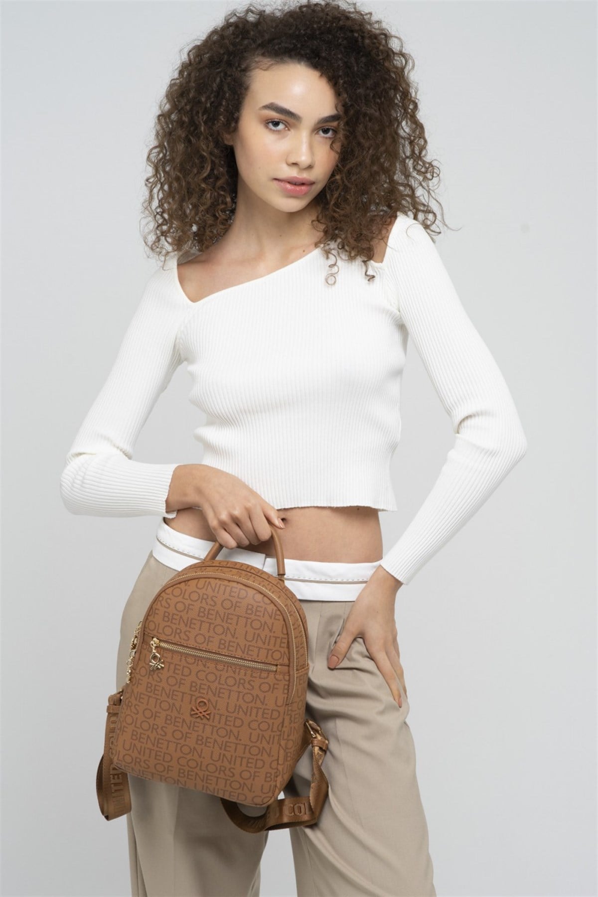 Benetton Kadın Sırt Çantası Bnt824 Camel