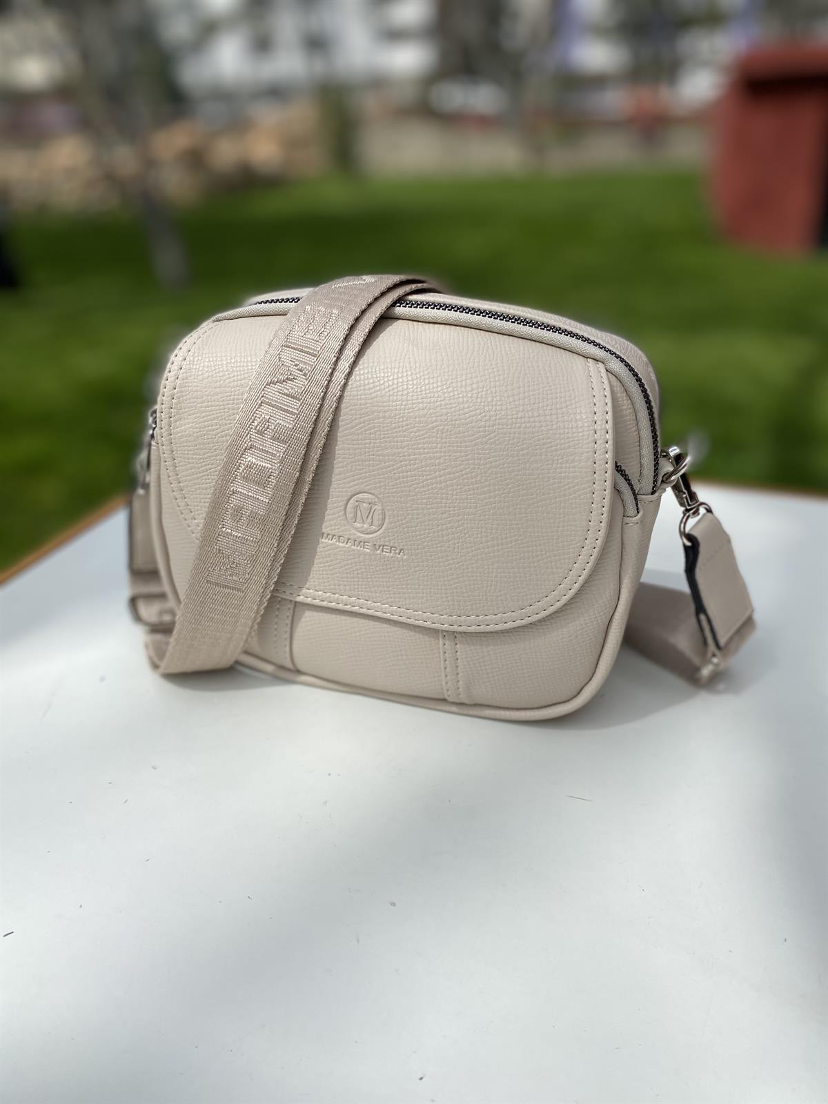Hnb Çanta Kadın Çapraz Askılı Omuz Çantası Madame Vera Mv028 BEJ KOLON