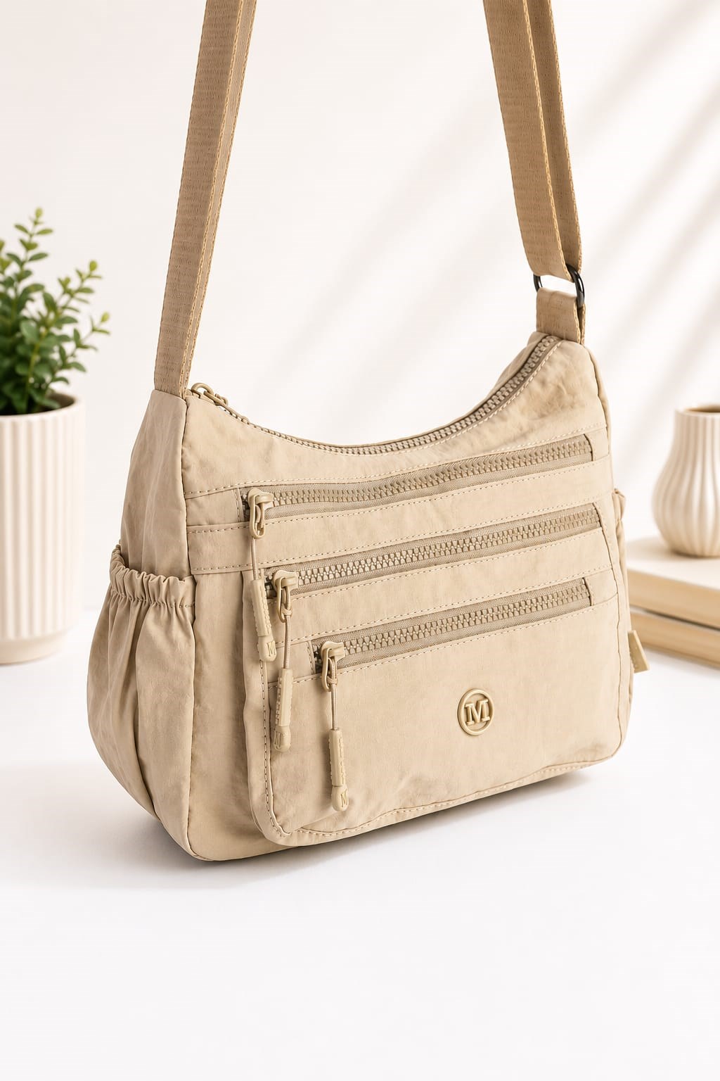 Martella Kadın Kipling Kumaş Postacı Çanta M15 Bej