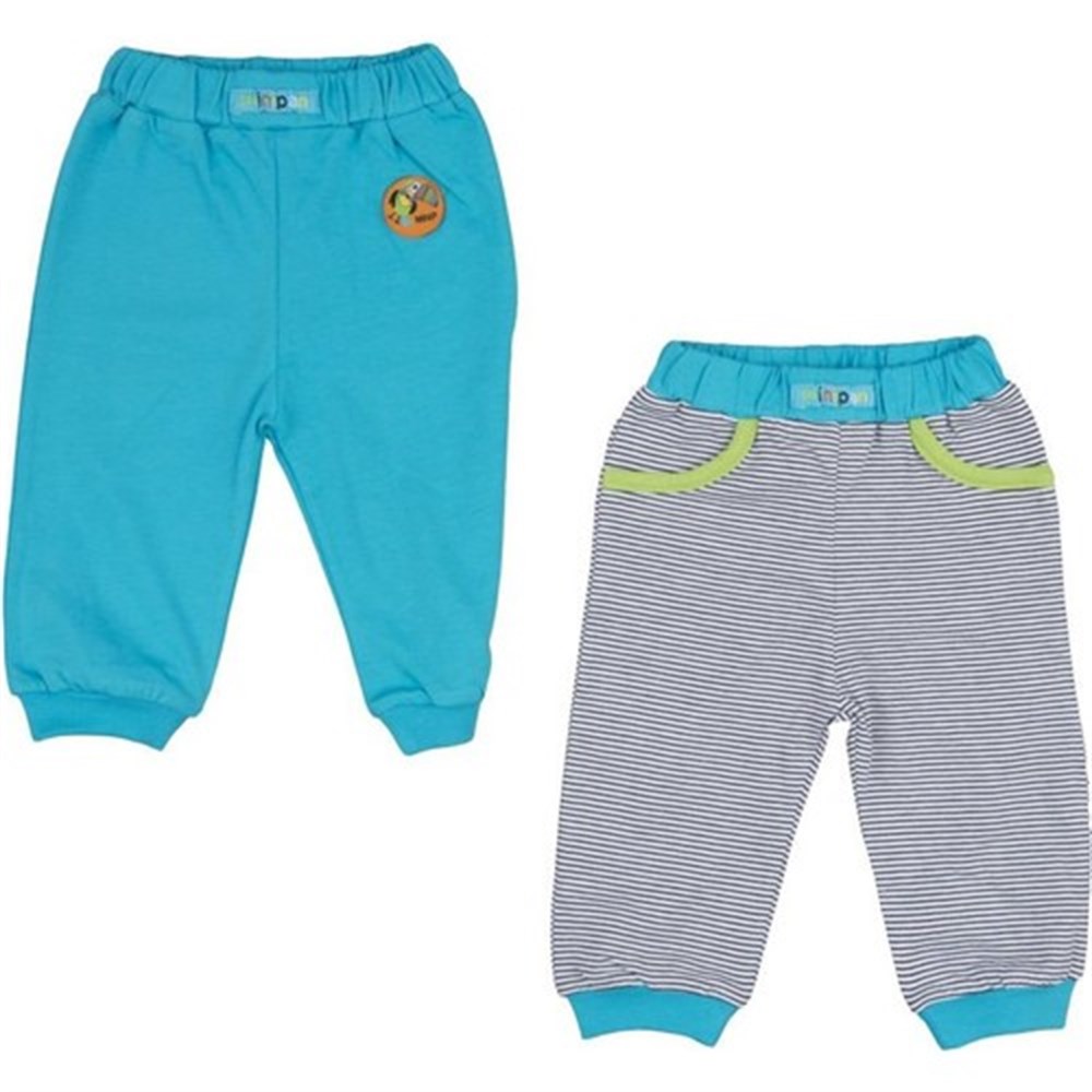 Bebepan Unisex 2 Li Patiksiz Bebek Pantolon