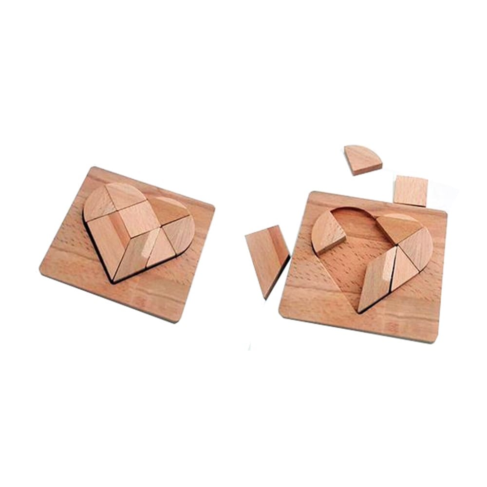 Bemi +4 Yaş Ahşap Kalp Tangram