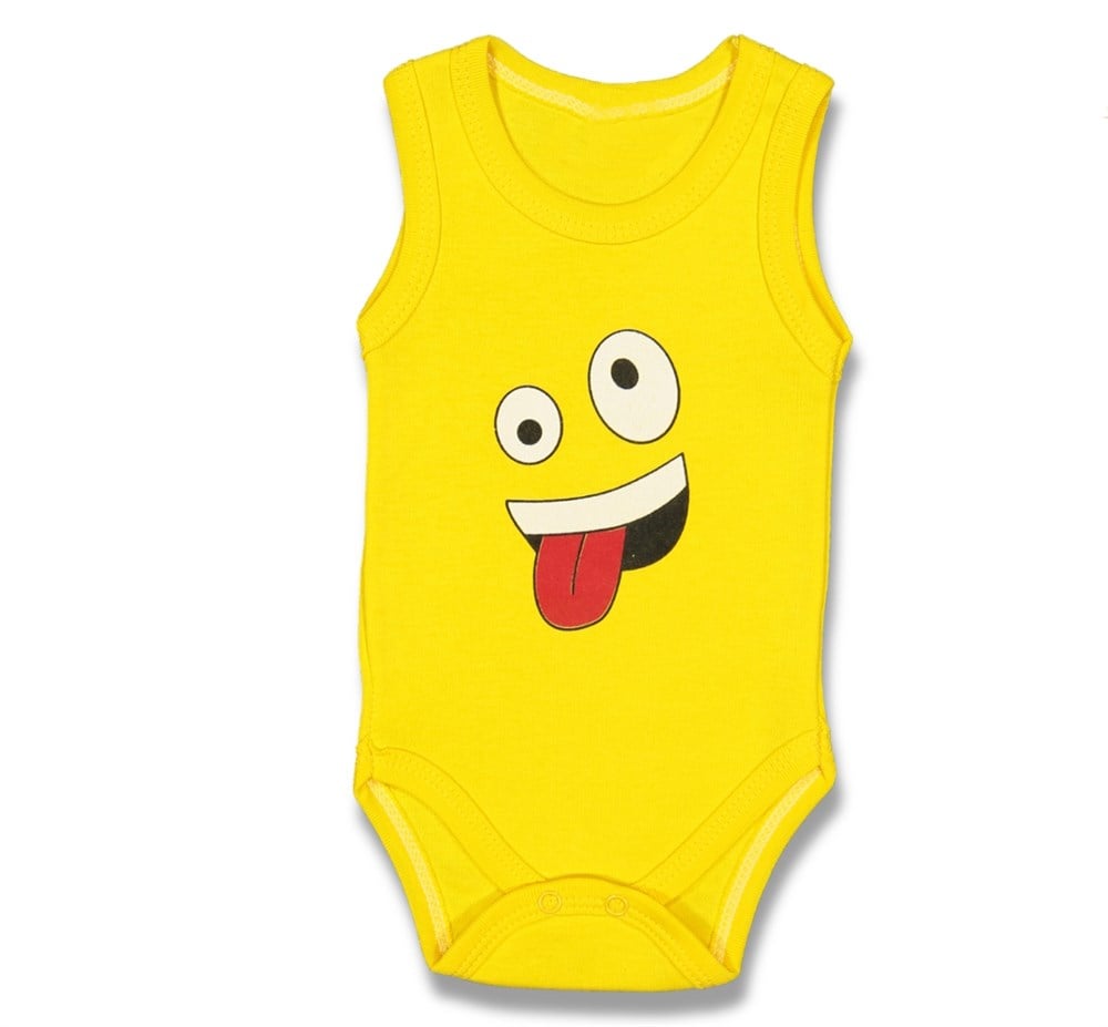 Feyzamavm Emoji Pörtlek Baskılı Baskılı Unisex Badi & Zıbın