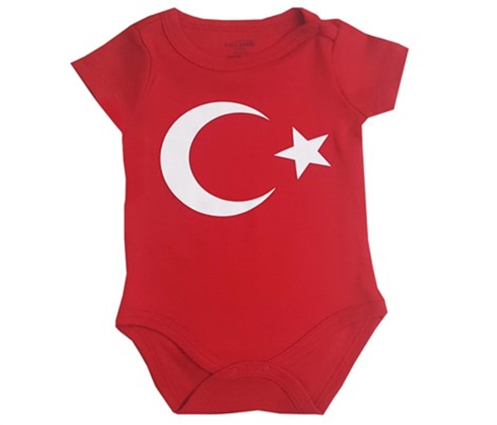 Fuar Unisex Bebek Ayyıldızlı Kısa Kollu  Çıt Çıtlı Bebek Zıbın