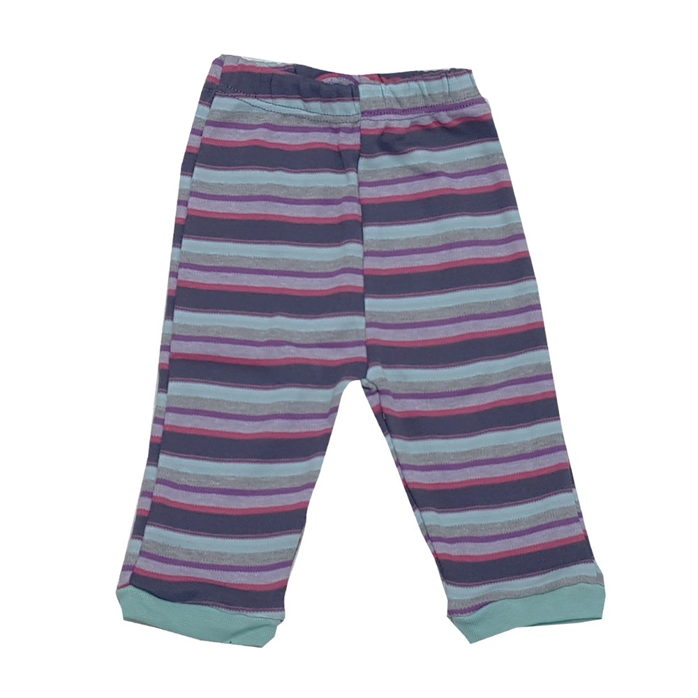 Kız - Erkek Yeşil Şeritli Bebek  Pijama - Tek Alt