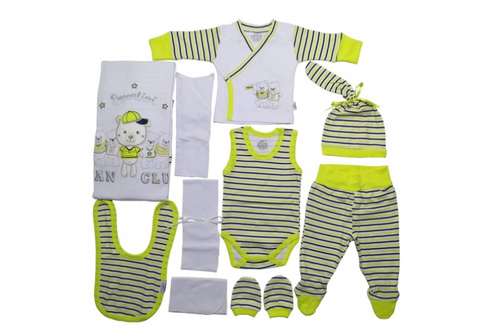 Mini Damla FB Kanarya 10 Parça Bebek Zıbın Seti & Hastane Çıkışı 0-3 Ay
