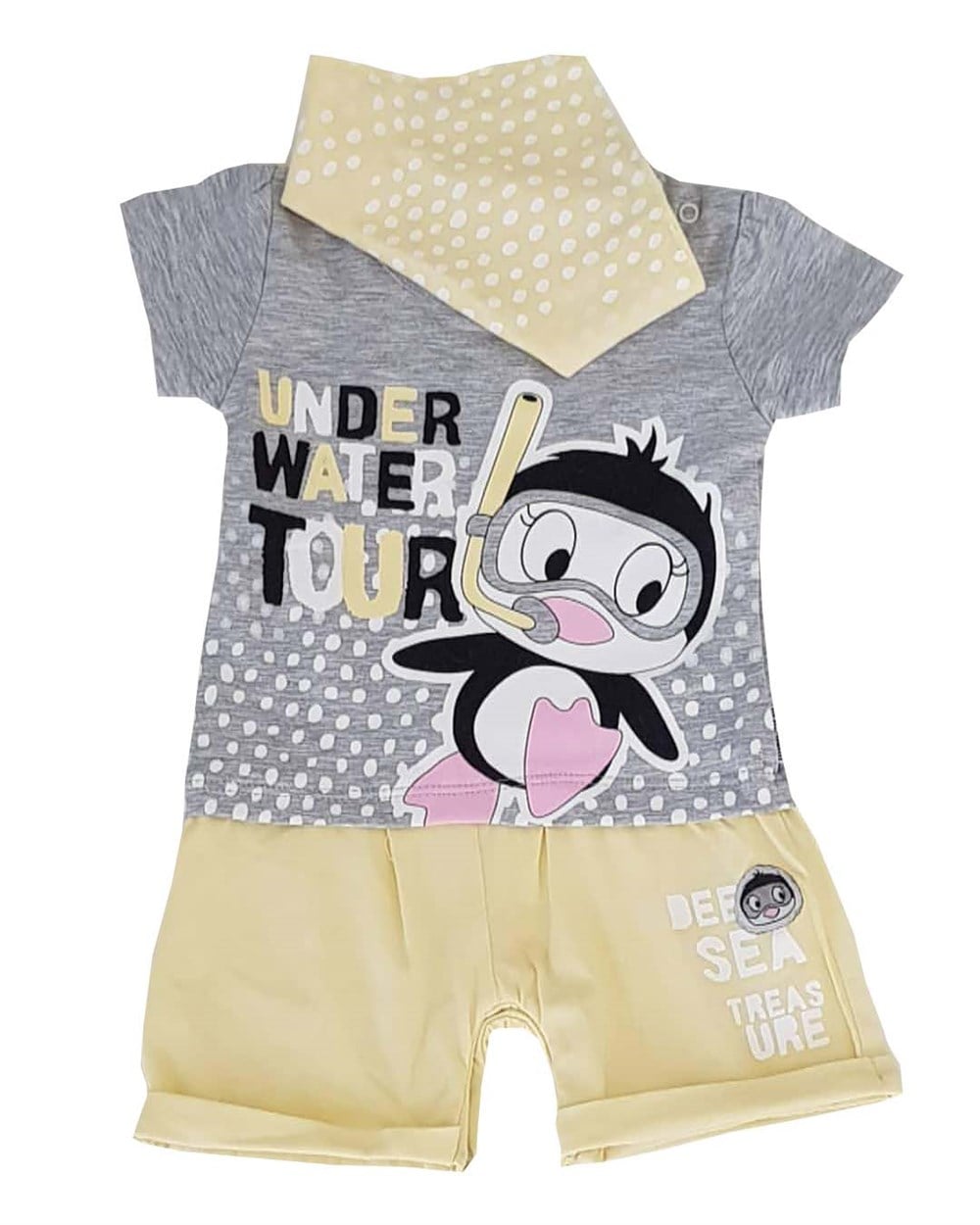 Miniworld Dalgıç Penguen Kız Bebek Şortlu Tulum