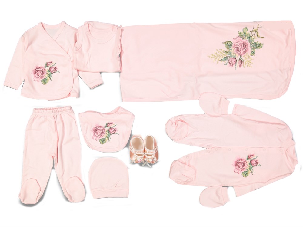 Monella 10 Parça İşlemeli Yenidoğan Bebek Hastane Çıkışı 0-3 Ay