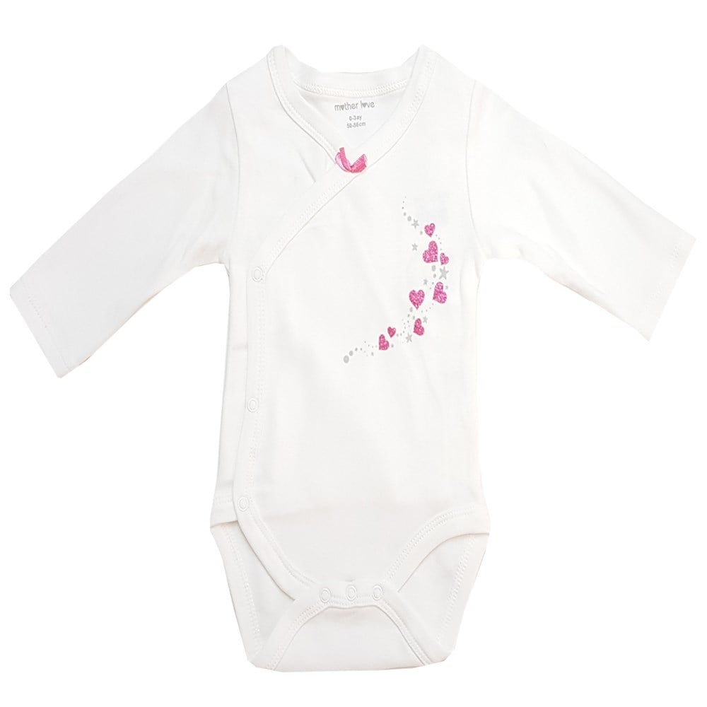 Mother Love Hilal Organik Uzun Kollu Bebek Badi - Yandan Çıt Çıtlı Zıbın