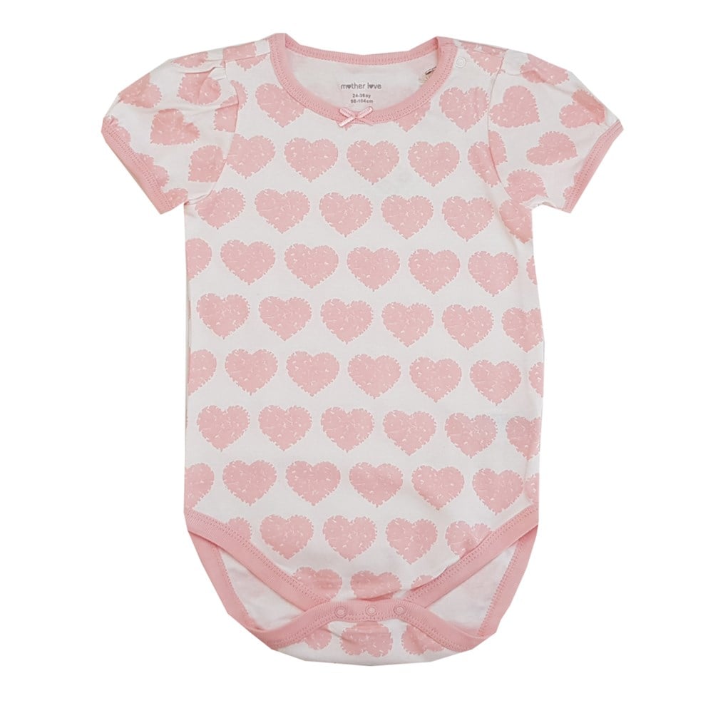 Mother Love Organik Kalpli Kısa Kollu Bebek Badi - Çıt Çıtlı Zıbın