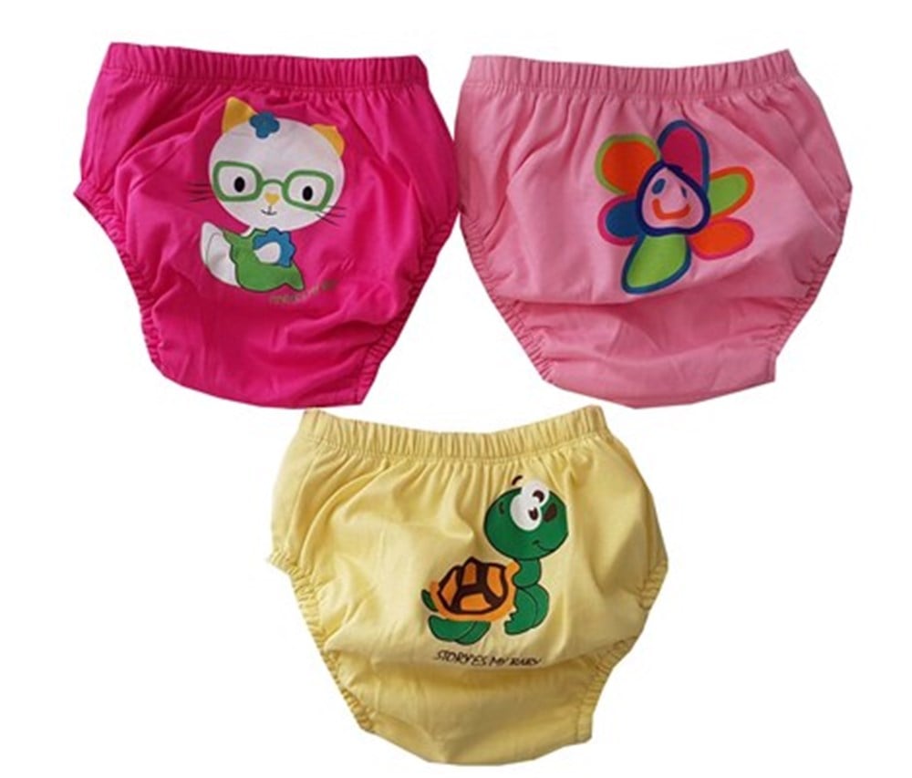 PooPe's 3 lü %100 Pamuklu Yıkanabilir Kız Bebek & Çocuk Alıştırma Kilodu