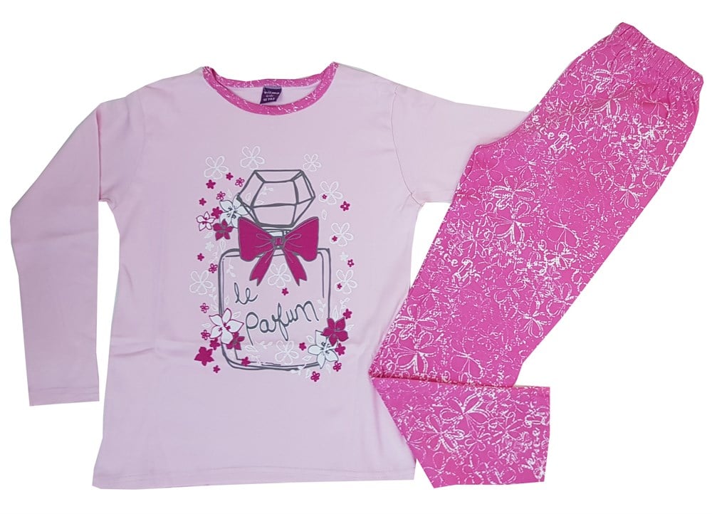 Vitmobaby Parfüm Şişesi Resimli Uzun Kollu Çocuk Pijama Takımı 10-12 Yaş