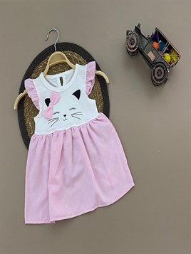 Kız Bebek Kedili Elbise