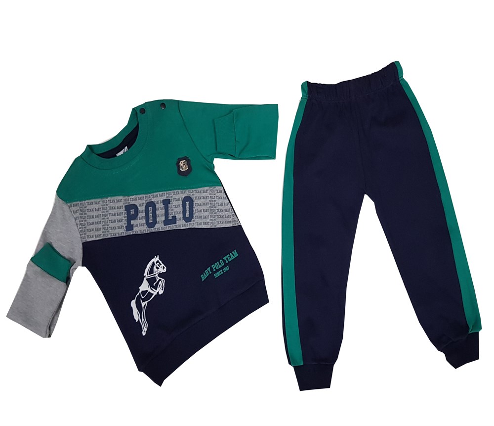 BabyPolo 2 Li Sarı Şeritli Erkek Bebek Takım 6-18 Ay
