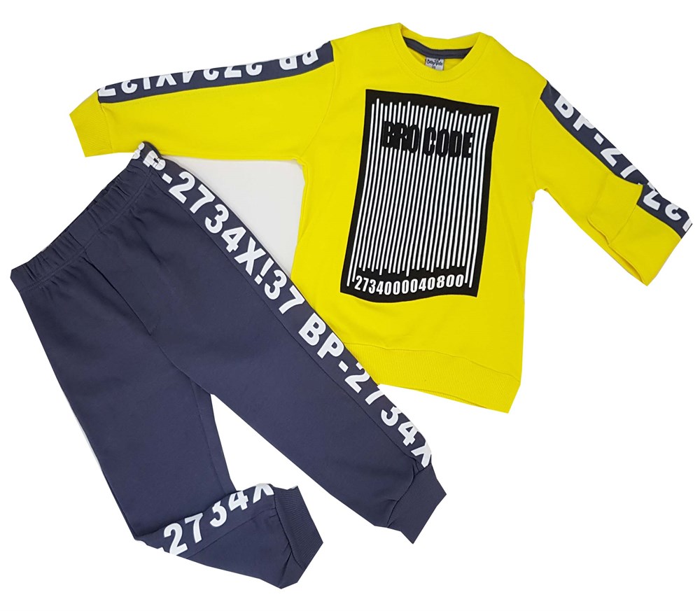BabyPolo Bro Code 2 Li Sarı Erkek Çocuk Takım