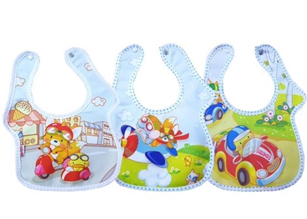Bebek Unisex Resimli 3 Lü Önlük Seti