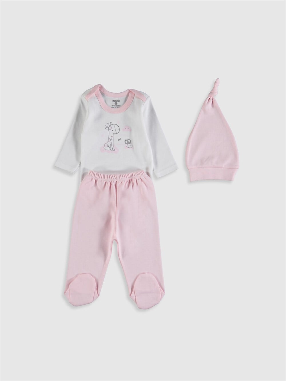 Feyzamavm 3 Parça Pembe Bebek Zıbın Takım 