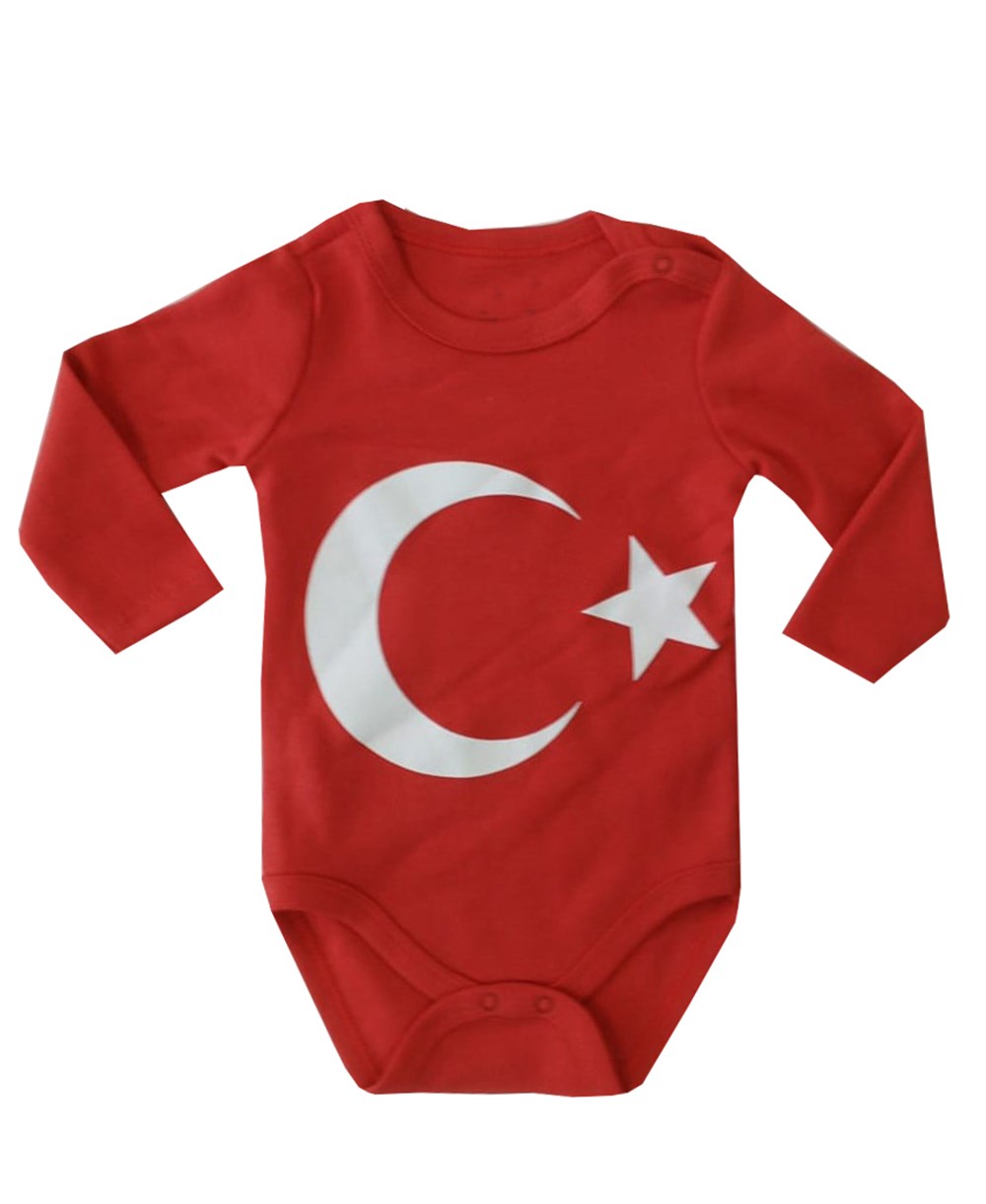 Feyzamavm Unisex Bebek Ayyıldızlı Uzun Kollu  Çıt Çıtlı Bebek Zıbın