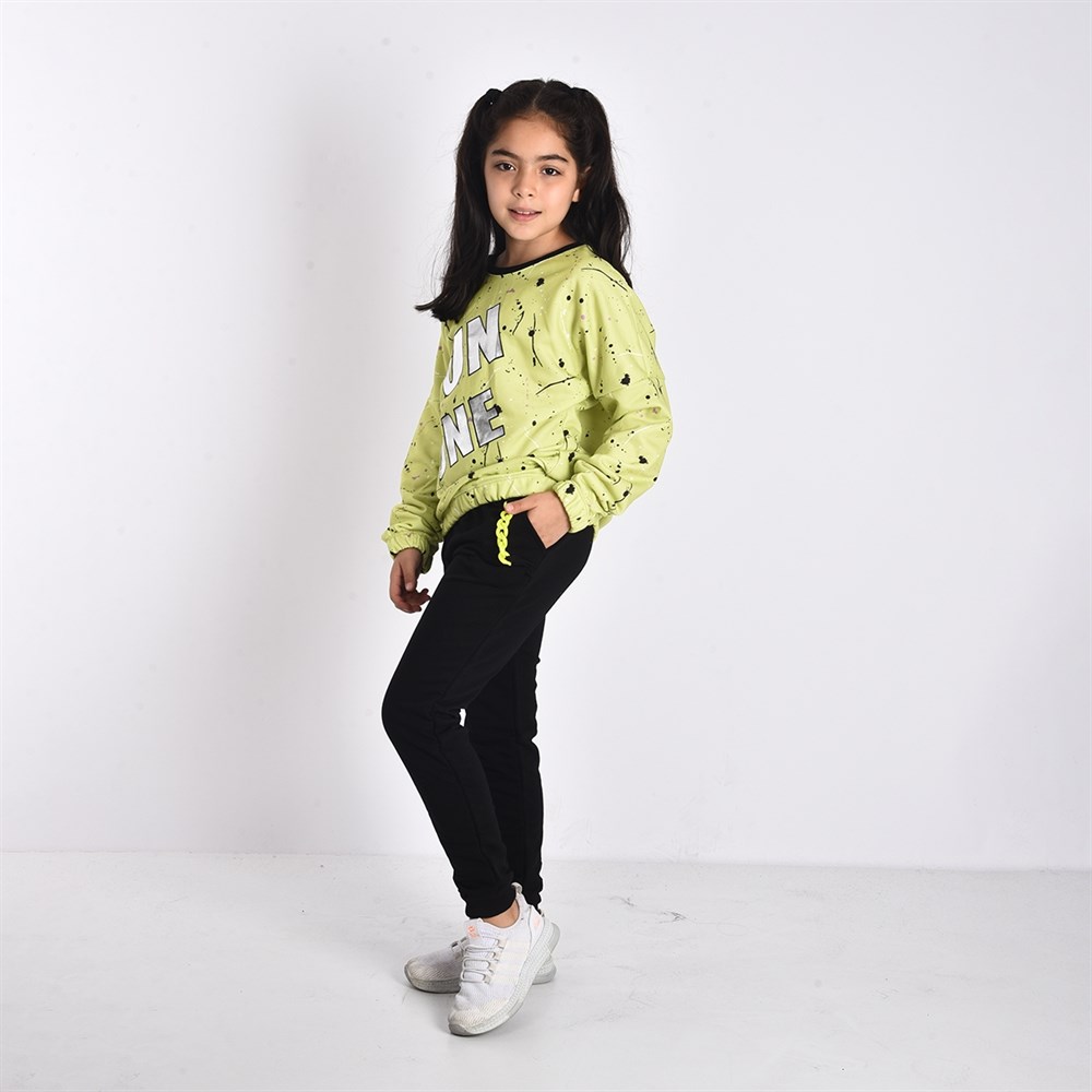 Fosforlu Yeşil Kız Çocuk Takım 8-13 | Çocuk Giyim