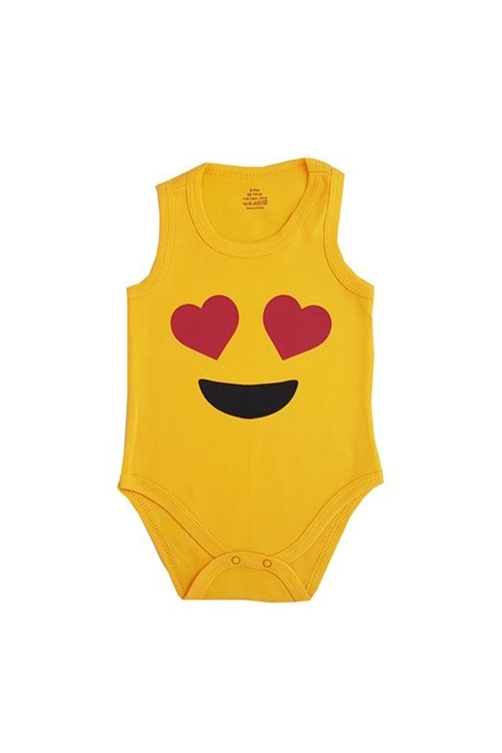Fuar Unisex Kalp Göz Emoji Askılı Çıt Çıtlı Bebek Zıbın